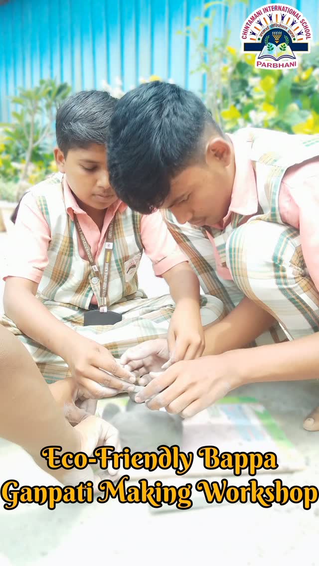 CIS students shaping an idol together during the Ganesha-making workshop